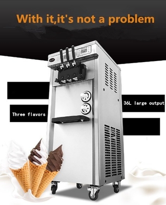 Εμπορική αγορά Soft Serve 3 γεύση παγωτό μηχανή με υπερ-αποτελεσματικότητα 220V / 50Hz