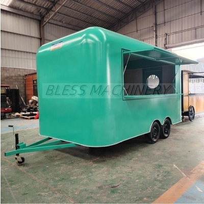 Europe Standard Street Mobile Fast Food Trailer Καφέ παγωτό φορτηγό Κιόσκος τροφίμων καρότσι