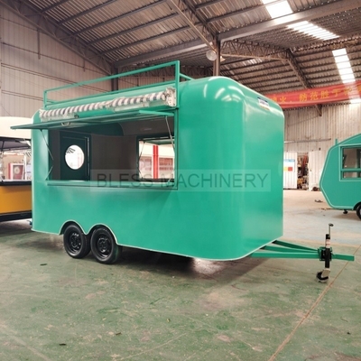 Europe Standard Street Mobile Fast Food Trailer Καφέ παγωτό φορτηγό Κιόσκος τροφίμων καρότσι
