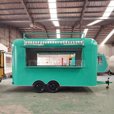 Europe Standard Street Mobile Fast Food Trailer Καφέ παγωτό φορτηγό Κιόσκος τροφίμων καρότσι