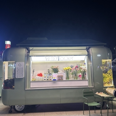 Προσαρμοσμένο κινητό Airstream παγωτό καφέ τροφή τροχόσπιτο για εξωτερικά φορτηγά γρήγορου φαγητού