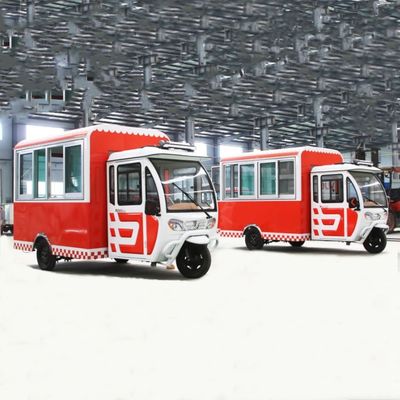 Πολλαπλό κινητό ηλεκτρικό τρικυκλικό γρήγορου φαγητού με 3 τροχούς 3.8*1.6*2.35m