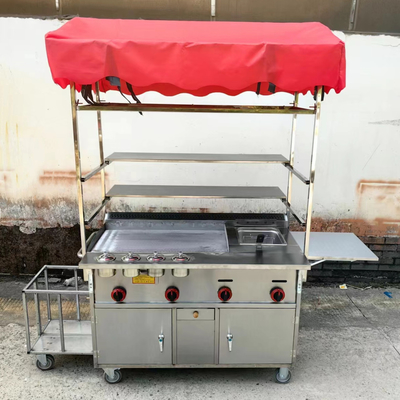 960mm*520mm*2000mm Καροτσάκι τροφίμων δρόμου με πρώτες ύλες και πολλαπλές λειτουργίες