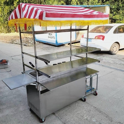 960mm*520mm*2000mm Καροτσάκι τροφίμων δρόμου με πρώτες ύλες και πολλαπλές λειτουργίες