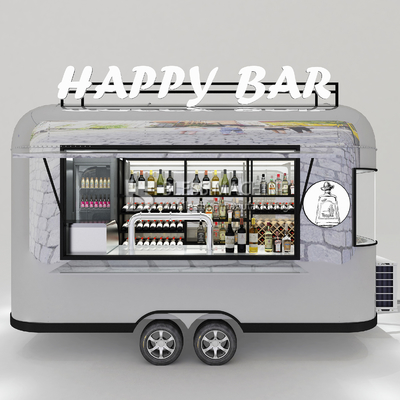 2022 Ηλεκτρικό κινητό κρασί Cocktail Drink Bar Βαν Προσαρμοσμένο μήκος ατσάλινο ρυμουλκούμενο