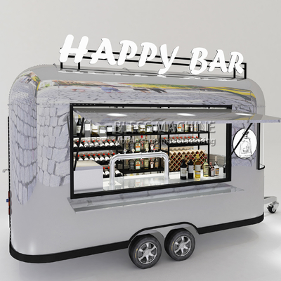 2022 Ηλεκτρικό κινητό κρασί Cocktail Drink Bar Βαν Προσαρμοσμένο μήκος ατσάλινο ρυμουλκούμενο