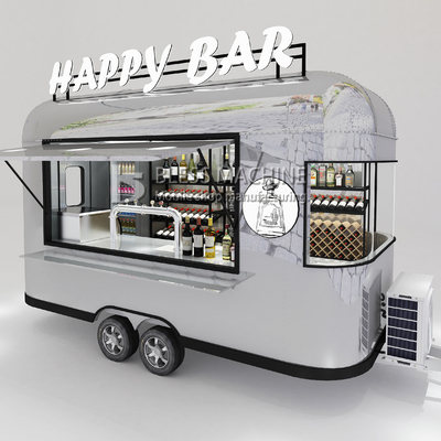 2022 Ηλεκτρικό κινητό κρασί Cocktail Drink Bar Βαν Προσαρμοσμένο μήκος ατσάλινο ρυμουλκούμενο