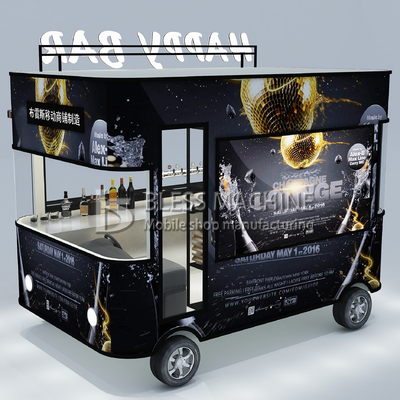 110v/220v Ηλεκτρικό κινητό κρασί cocktail drink bar φορτηγό φορτηγό ρυμουλκούμενο καροτσάκι για αγροκτήματα 2022