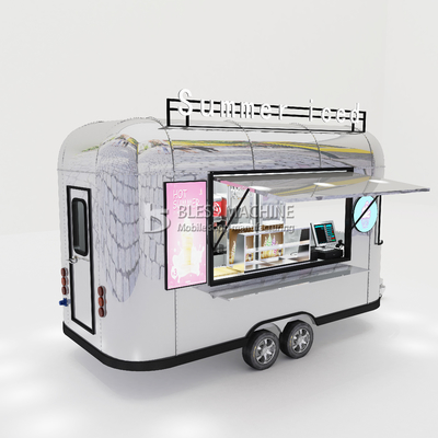 Outlet Mobile Παγωτό Ποτό Τρόφιμα Snack Βαν Trailers Μπουτίκ με χωρητικότητα 1000kg