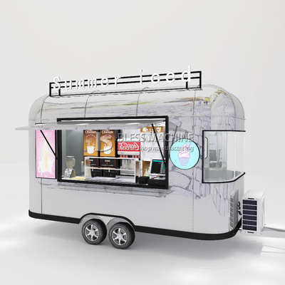 Outlet Mobile Παγωτό Ποτό Τρόφιμα Snack Βαν Trailers Μπουτίκ με χωρητικότητα 1000kg