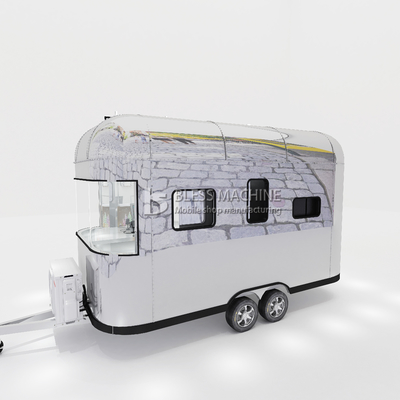Outlet Mobile Παγωτό Ποτό Τρόφιμα Snack Βαν Trailers Μπουτίκ με χωρητικότητα 1000kg