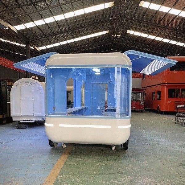 1000KG Mobile Snack Food Truck Gas Fast Food Cart Trailers Kitchen σε εργοστάσιο παραγωγής