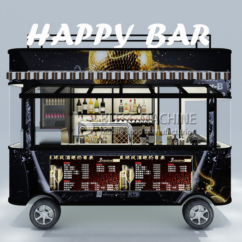 110v/220v Ηλεκτρικό κινητό κρασί cocktail drink bar φορτηγό φορτηγό ρυμουλκούμενο καροτσάκι για αγροκτήματα 2022