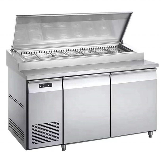 Μία πόρτα Super Performance Salad Bar Pizza Prep Table ψυγείο με χαμηλή επένδυση